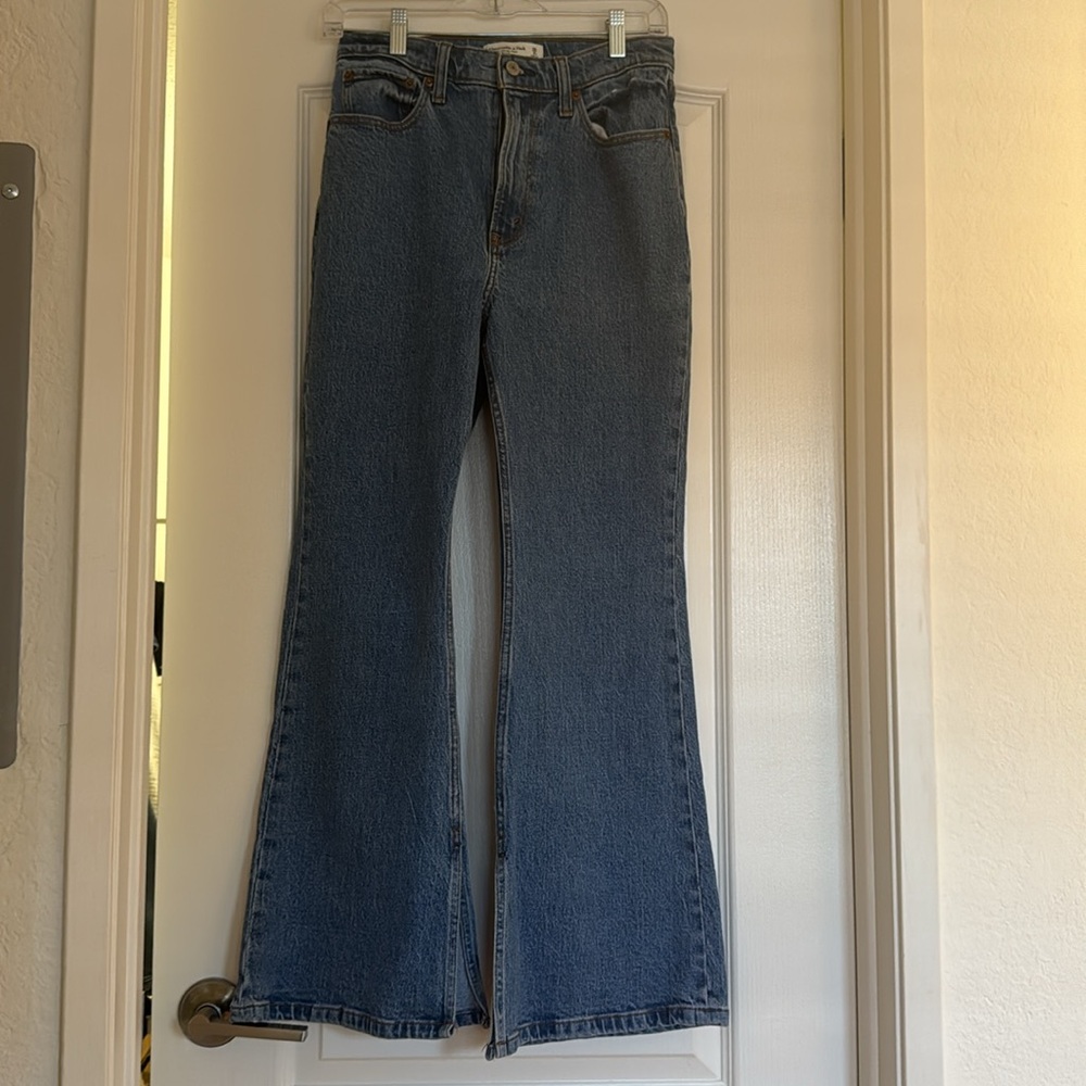 Abercrombie and Fitch High Rise vintage flare dark denim jeans